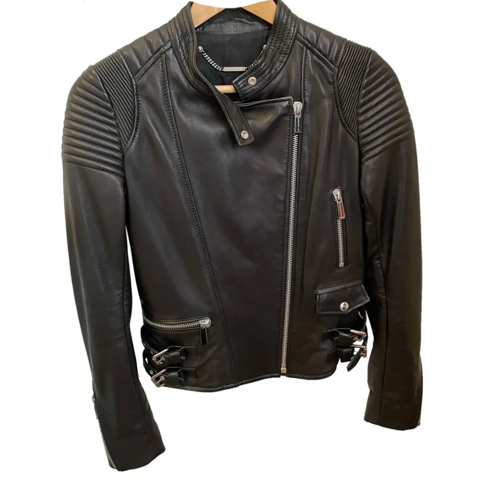 Barbara Bui Black Leather Biker Jacket